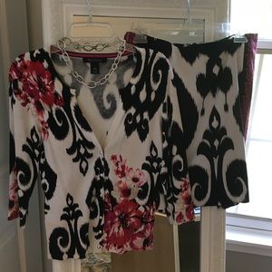 Sweater and skirt, White House Black Market